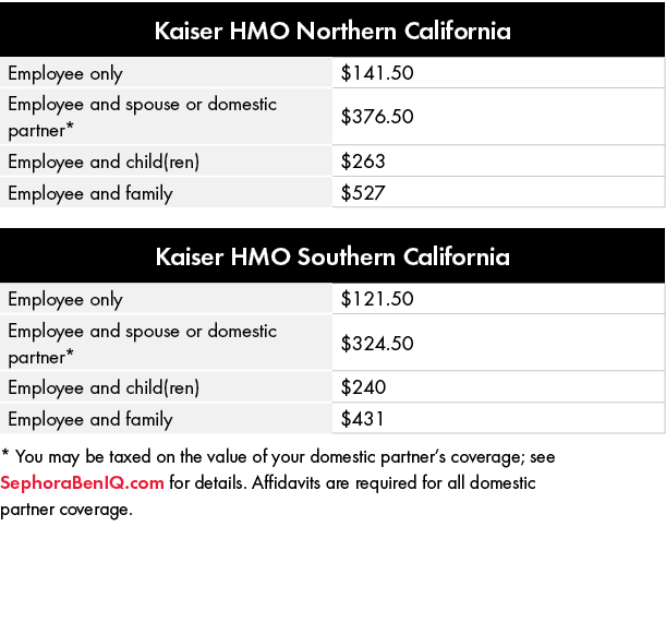  * You may be taxed on the value of your domestic partner’s coverage; see SephoraBenIQ.com for details.﻿ Affidavits a...